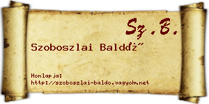 Szoboszlai Baldó névjegykártya